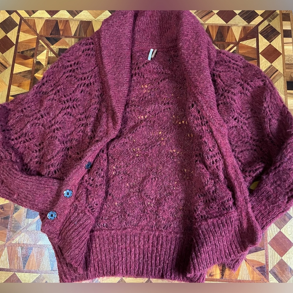 Free People red knit sweater